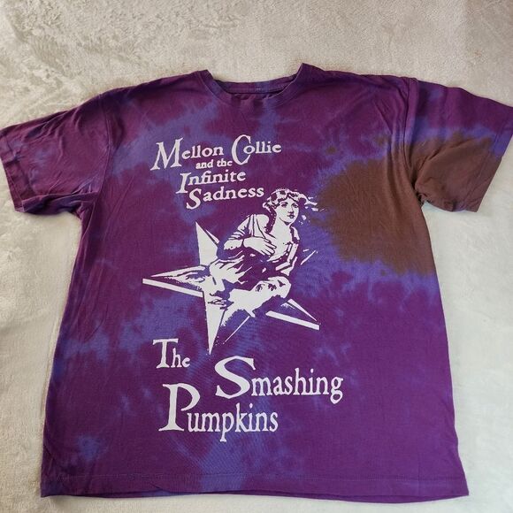 The Smashing Pumpkins Purple Tie Dye Tshirt With Graphics Size Small / Large - Picture 1 of 7